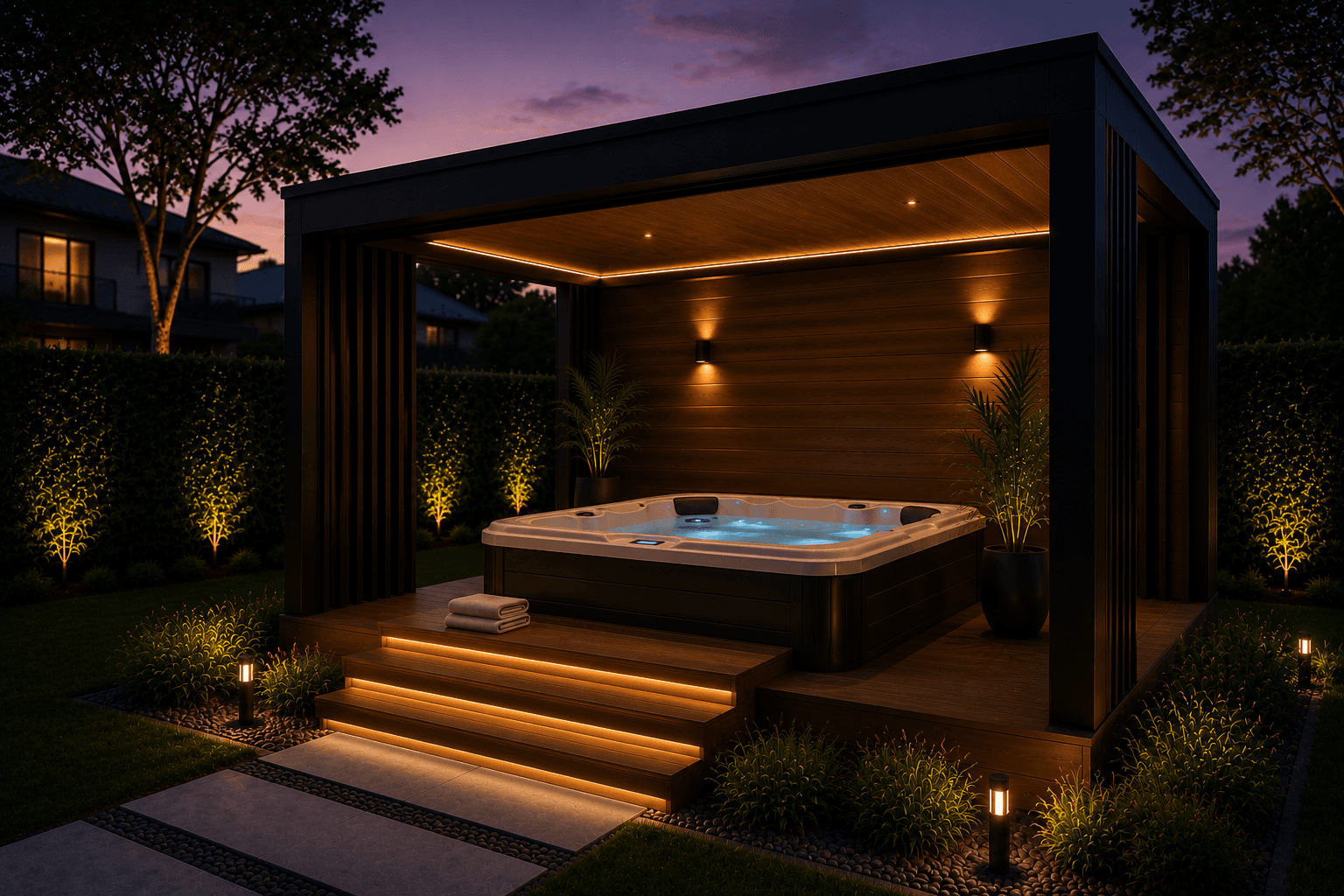 Jacuzzi atardecer