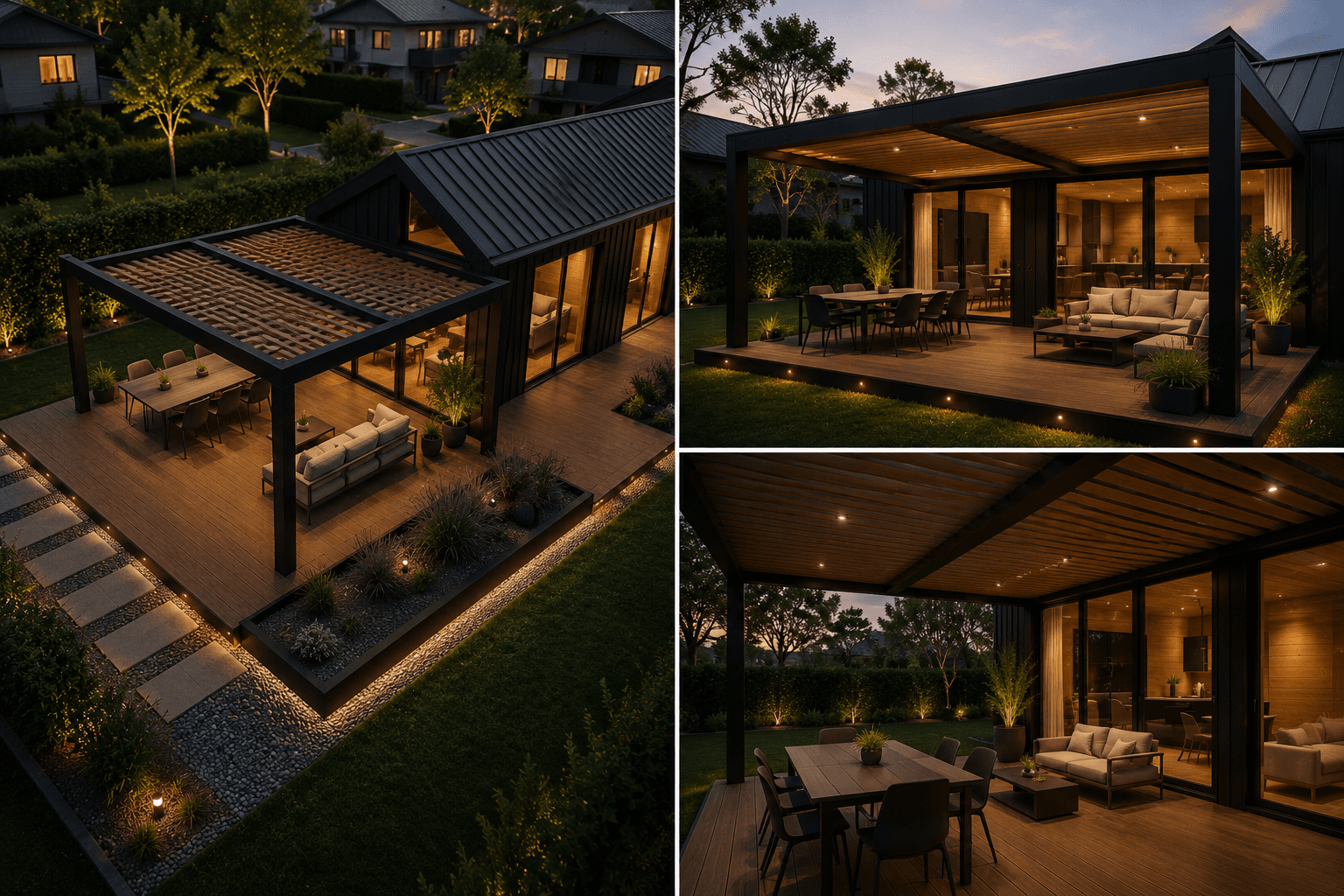 Pergola con muebles
